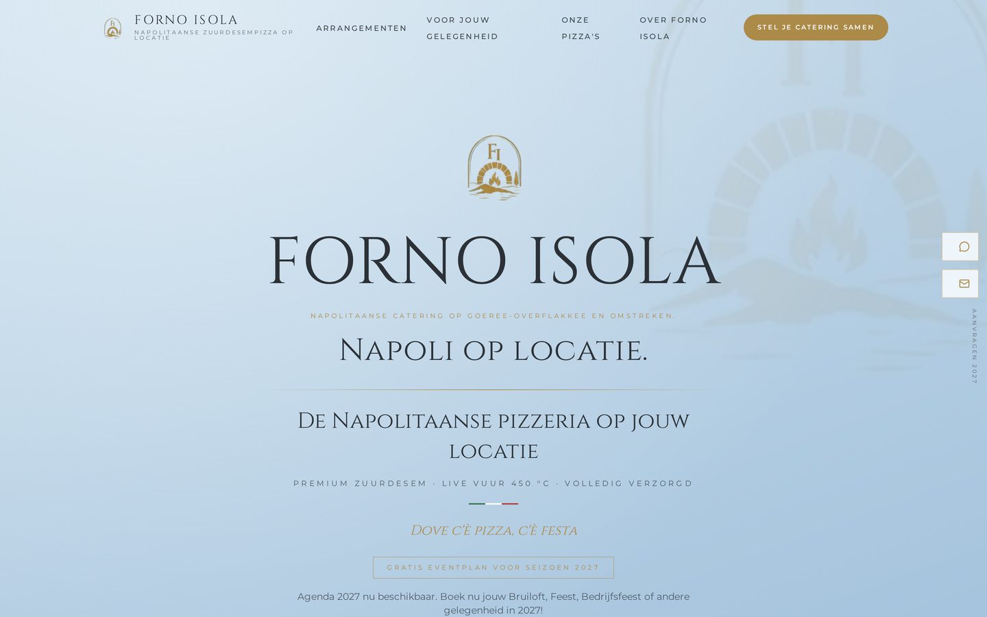 Live website van Forno Isola op fornoisola.nl