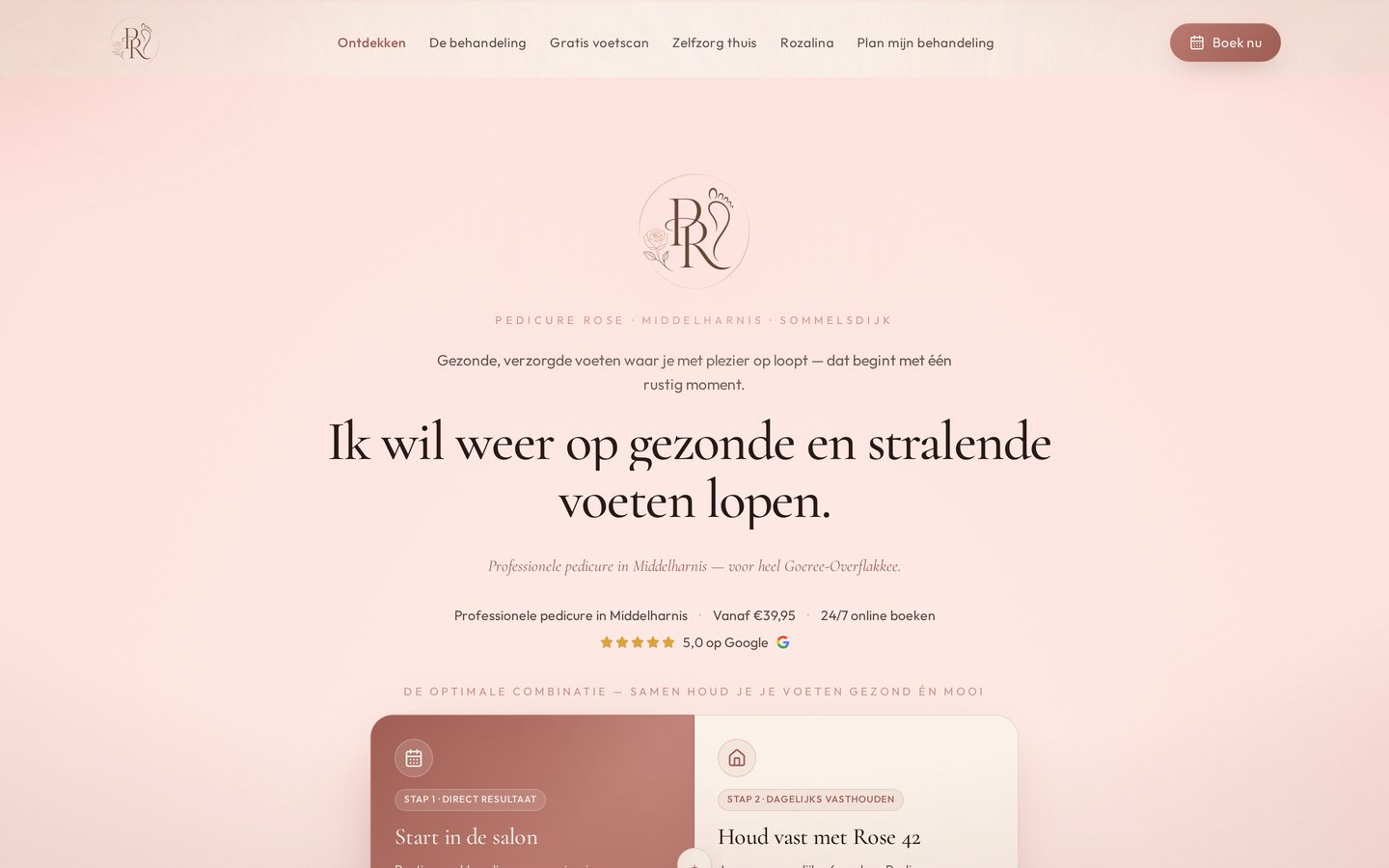 Live website van Pedicure Rose in Middelharnis
